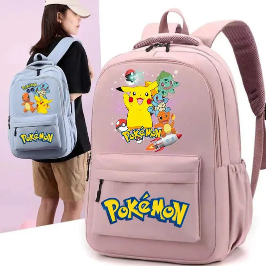 2026 Pokemon Pikachu School Bag Cartoon Anime Boys Girls Knapsack Teenager Backpack Student BookBag Rucksack Birthday Gift