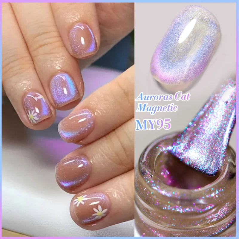 BORN PRETTY Sparkling Glass Bead Cat Magnetic Gel Nail Polish Flash White Spar Red Color Semi Permanent Soak Off UV Gel Varnish