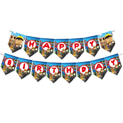 Roblox Theme Party Supplies Birthday Decorations Tableware Paper Cups Balloon Tablecloth Gift Bag Banner Cake Topper Baby Shower