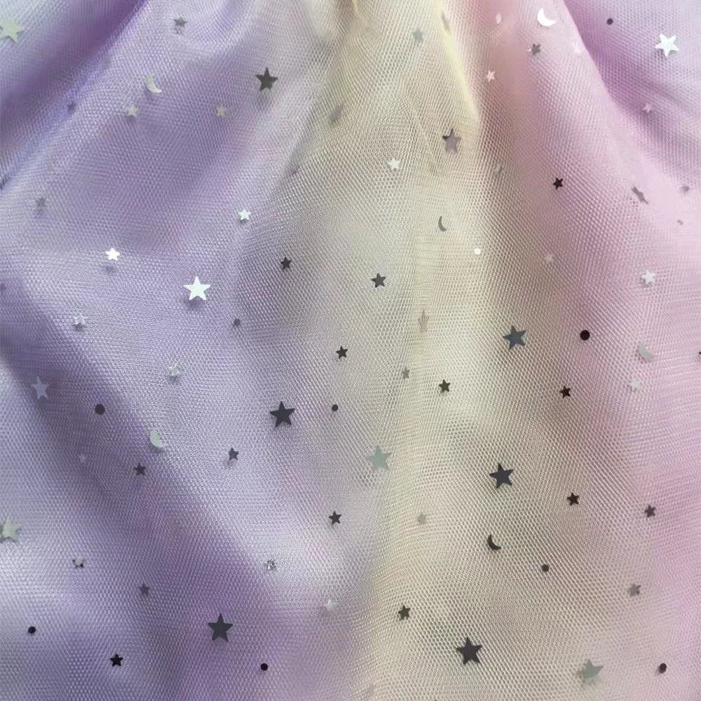 Girls' K-Pop Hunters "Chibi Rainbow" Princess Dress: Flying Sleeve Tutu with Star Sequins