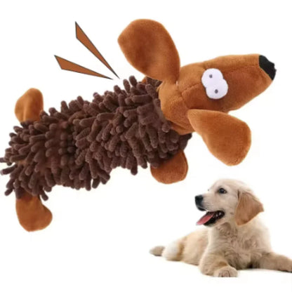 Durable Pet Dog Plush Toy for Small Breeds - Animal Shape Squeaky Chew Cleaning Toy for Chihuahua Yorkshire Bichon Puppies