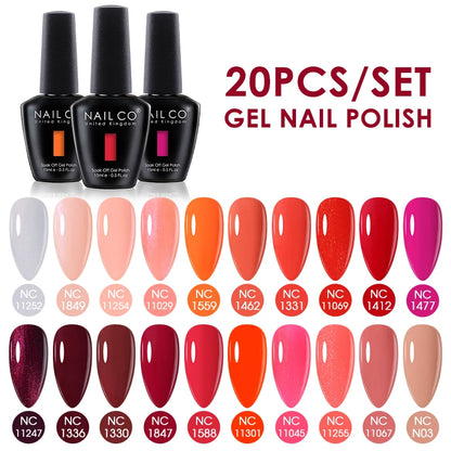 NAILCO 15ml 30/20/10pcs/Set UV Gel Nail Polish Semi Permanent Esmalte Vernis LED Gel Varnish Soak Off Nail Art All For Manicure