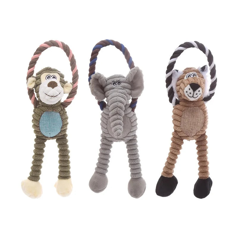 Dogs Plush Toys Indoor Interactive Play Products Pet Chewy Resistant Teeth Grinding Supplies Puppy Kitten Fleece Squeak Toy