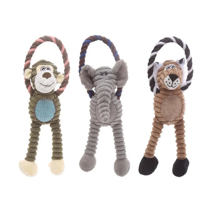 Dogs Plush Toys Indoor Interactive Play Products Pet Chewy Resistant Teeth Grinding Supplies Puppy Kitten Fleece Squeak Toy