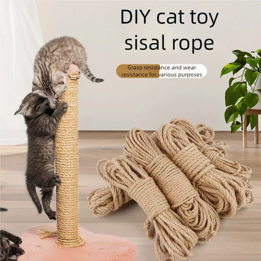 Twisted Jute Rope DIY Cat Scratcher Replacement Cat Tree Climbing Frame Binding Rope Durable Cat Scratching Toy Pet Supplies