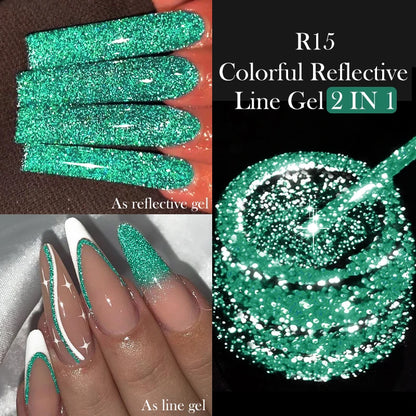 LILYCUTE 5ml Super Bright Silver Metallic Painting Liner Gel Nail Polish Drawing Stripe Graffiti Mirror Pull Line UV Gel Varnish