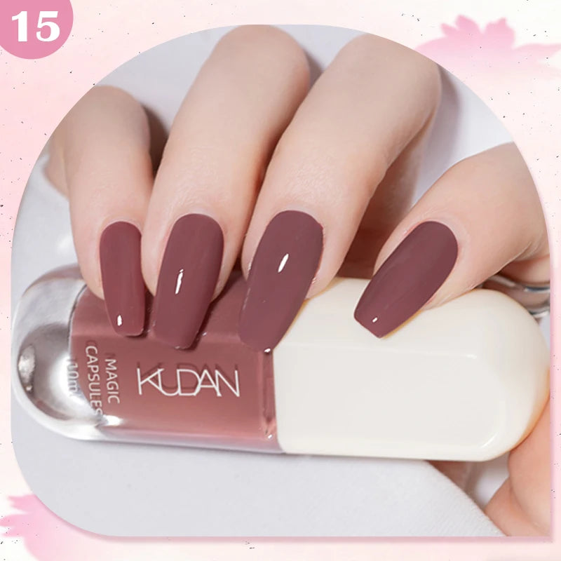KUDAN Dark Burgundy Nail Polish, Alcohol-Free - Long-Lasting Formula Quick Drying Without Lighting, Glossy And Shiny Surface