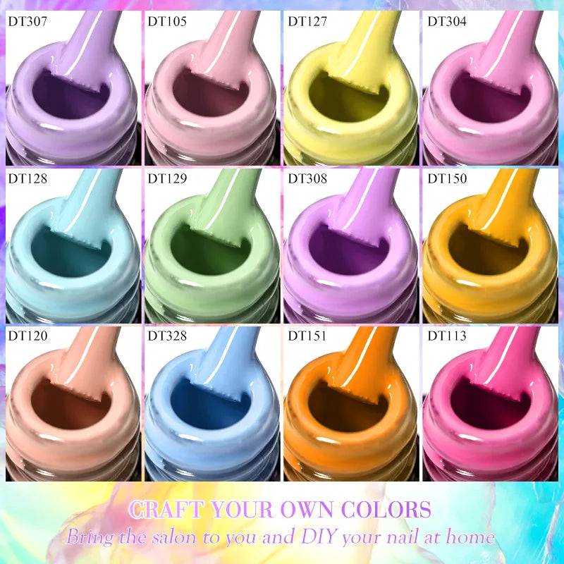 6Pcs Autumn Brown Color Gel Nail Polish Set Semi Permanent Varnishes Nail Art Design Hybrid Soak Off UV LED Gel Manicure Kit