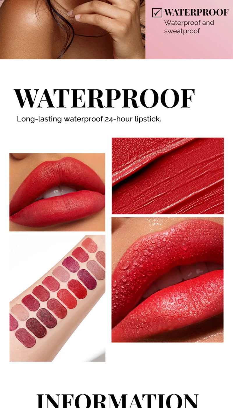 MAGIC CASA 18-Color Capsule Lipstick Set - Mini Matte, Long-lasting, Waterproof, Non-transfer，Soft matte finish