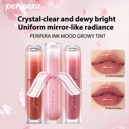 K-Beauty Glass Lip Gloss Tint,Watery Shine, 16H Moisture, Non-Sticky & Mask Friendly,Natural Plump Look