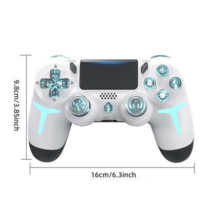 GAMINJA Wireless Game Controller For PS4 PS3 Console Computer PC RGB Light LED Bluetooth Gamepad 6-axis Gyroscope Dual Vibration