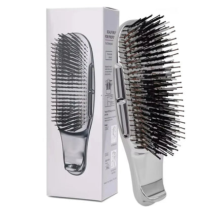Japanese Premium Head Massager Scalp Brush Hair Massager Shampoo Brush Wet Plastic Detangling Brush Hair Cleaning Comb Rose Gold