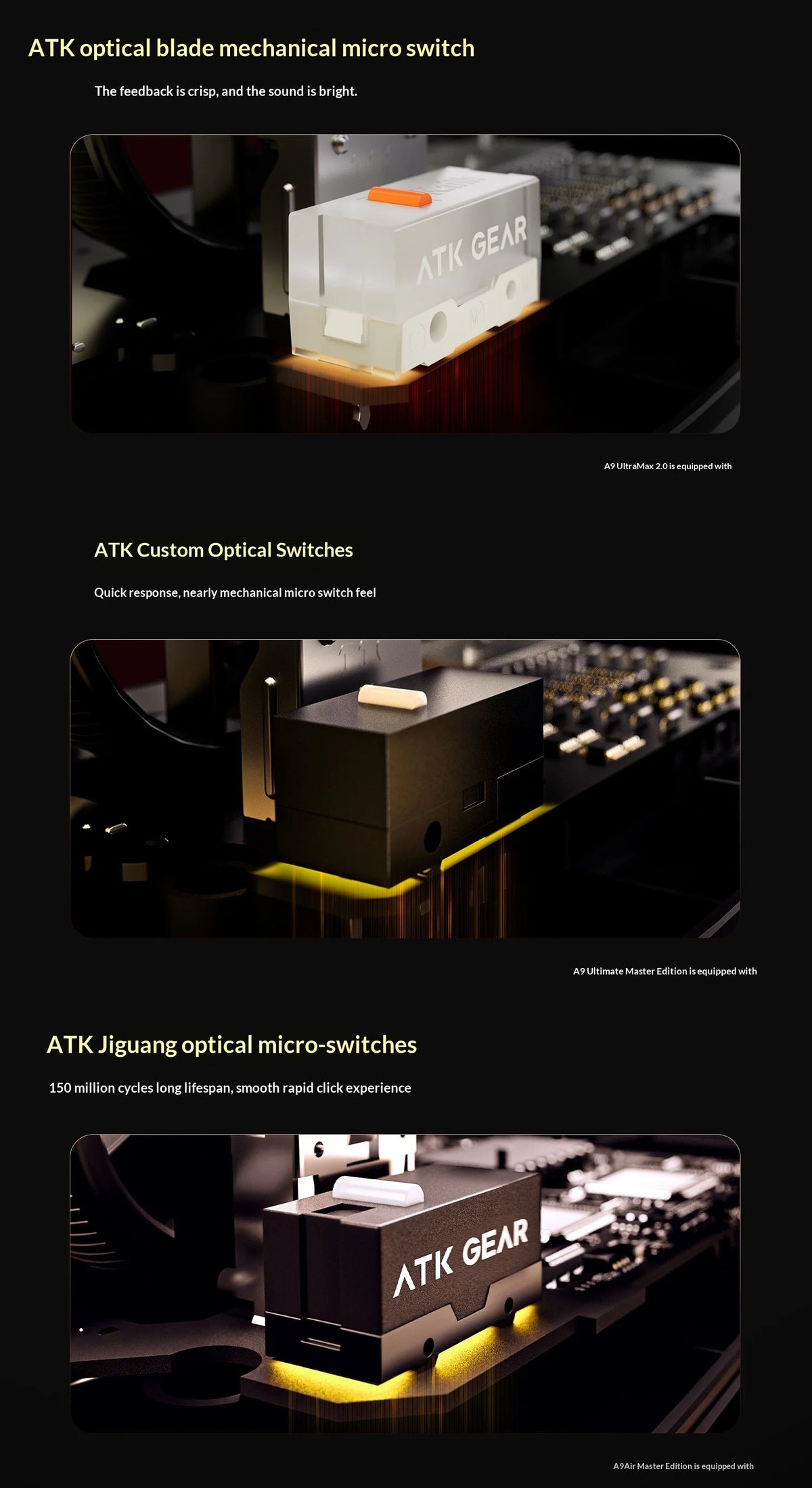 ATK DragonFly A9 Air Ultimate Wireless Gaming Mouse PAW3950 Ultra 42000DPI 750IPS 8KHz RGB Ergonomic Design for Windows MacOs