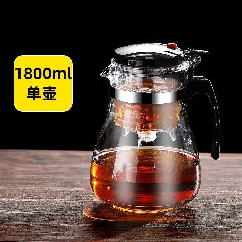 Heat Resistant Glass Teapot One-click Filtering Tea Pot Tea Water Separation Filter Tea Maker Coffee Pot Home Flower Teaware