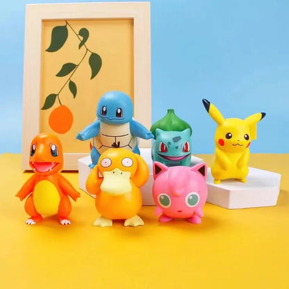 13PCS/SET Pikachu Cake Topper Decoration Boy Girl Happy Birthday Cute Poke Boll Vinyl Anime Figure Cake Ornaments Bake Supplies