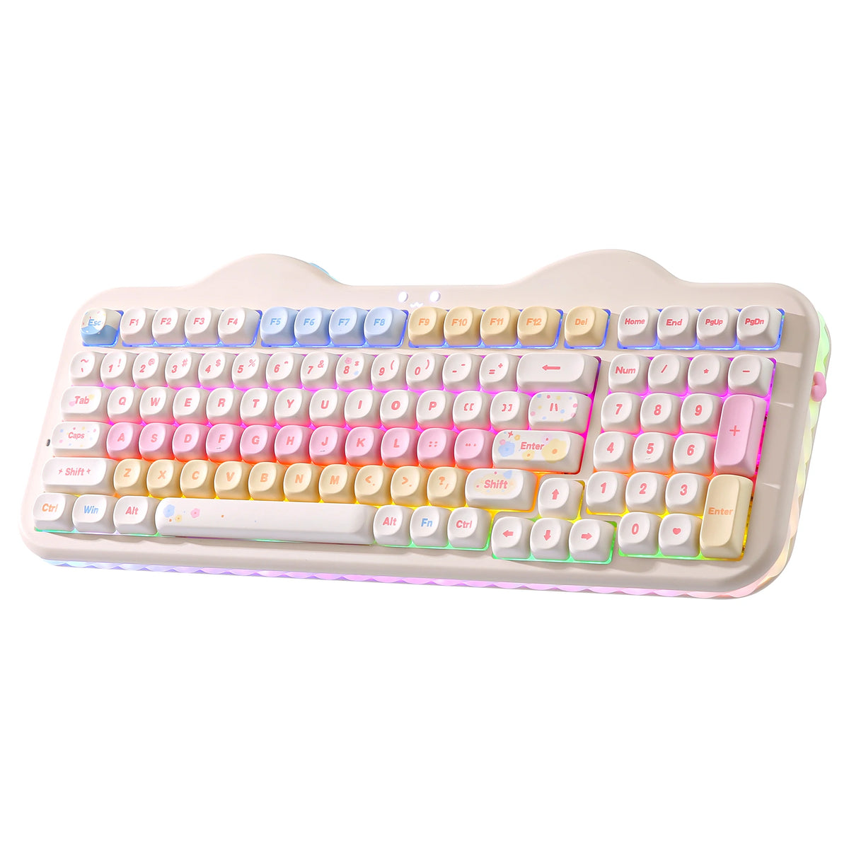 YUNZII C98 Wireless Mechanical Keyboard, 99-Key Hot Swap Gasket Keyboard with Numpad, Custom RGB Backlight,Cute Keeb for Win/Mac