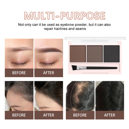 Three-color eyebrow powder shadow three-dimensional eyebrow shape waterproof and sweat-proof natural long-lasting eyebrow powder