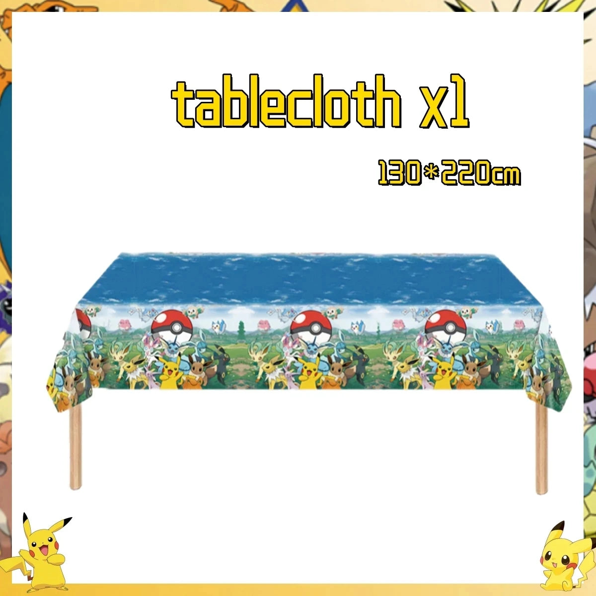 Pokemon Tablecloth Birthday Party Decorations Baby Shower Disposable Tableware Pikachu Table Cover Kids Favors Party Supplies