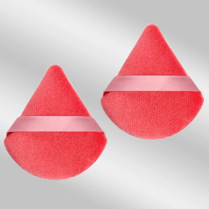 2 件 Triangle Powder Puff Face Makeup Sponge Soft Velvet Cosmetic Puff Blender Beauty Foundation Sponge Make up Accessories