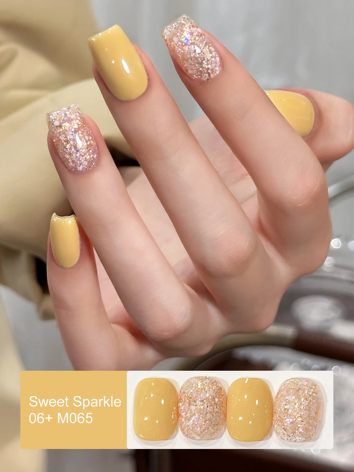 2/16pcs Nail Art Candy Sequins Solid Color Nail Polish Gel Set, Color Sequins with Solid Color Shiny Gloss Nail Art DIY