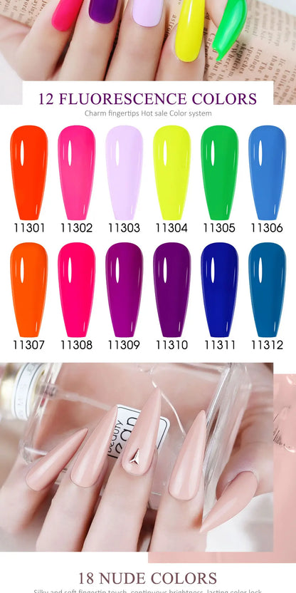 Arte Clavo 8Pcs/Set Gel Nail Polish Set 15ml Colorful Semi Permanent For Manicure Varnish Soak Off UV LED Nail Art Gel Kits