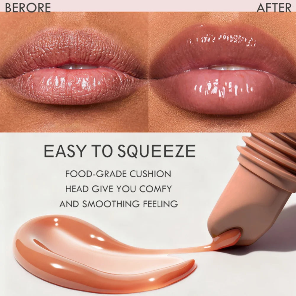 Vanilla Beige Lip Balm Moisturizing Transparent Lipstick Set Smooth Soft Tube Mirror Lip Gloss Lip Makeup