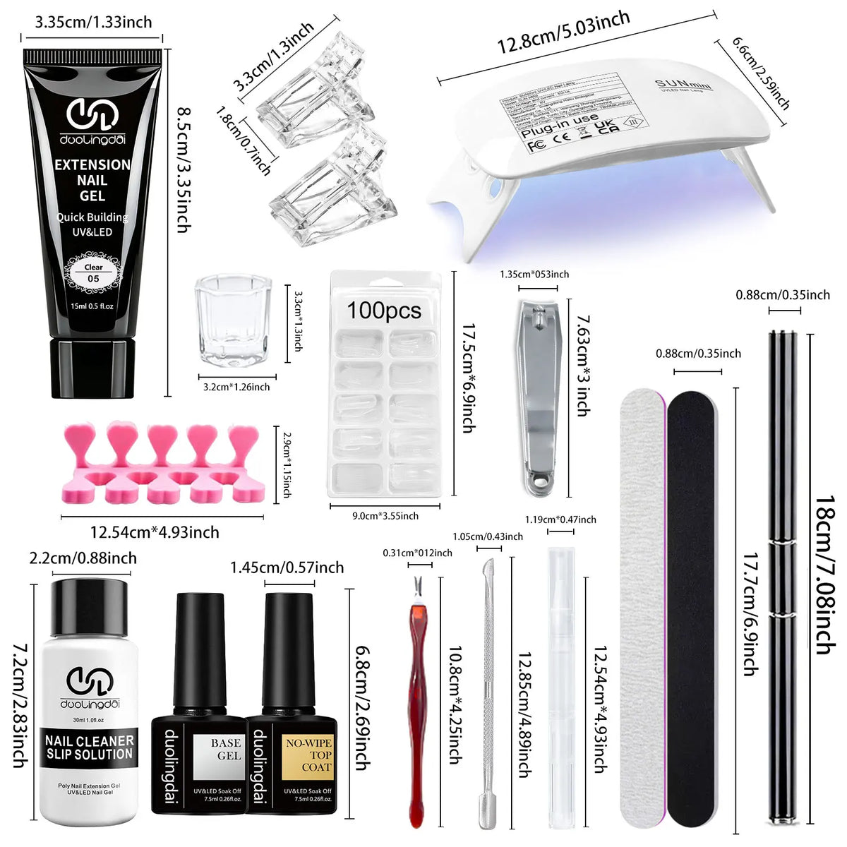 Poly GEL Nail Colors：20 Colors Nail Extension Gel Kit Bright Rainbow Pink Purple Blue Color Collection Poly Gel Nail Kit