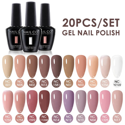 NAILCO 15ml Gel Nail Polish Set 30pcs/Lot Gel Polish Nail Soak Off UV LED Semi-Permanent Varnishes Nail Art Salon Free Shipping