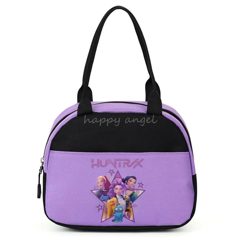 New Lunch Bags KPop Demon Hunters Print Women Men Large Capacity Picnic Drink Thermal Bag Portable Outdoor Food Lunch Handbags