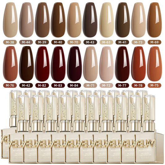 XEIJAYI 20PCS 15ml High-Shine Gel Nail Polish Set in Multiple Colors Soak Off UV/LED, Formaldehyde & Alcohol Free, Perfect