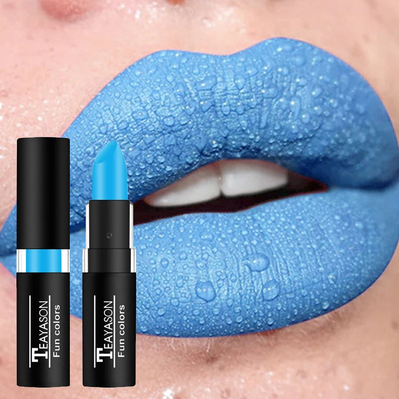 Punk Dark Wine Red Lipsticks Waterproof Easy To Color Makeup Sexy Red Lipstick Matte White Black Lip Gloss Facial Body Painting