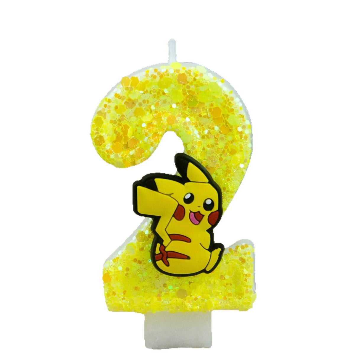 Birthday candle yellow Pikachu party cake decoration plug-in digital candle 0-9