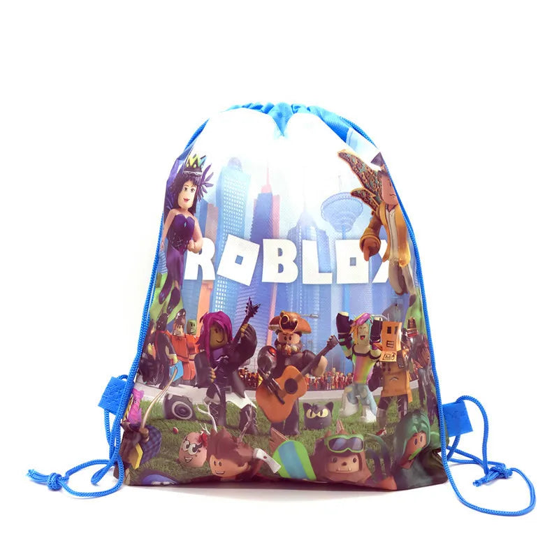 6/12/18/56PCS Roblox Nonwoven Drawstring Bag Roblox Game Party Decorations Kids Birthday Party Baby Shower Supplies Gift