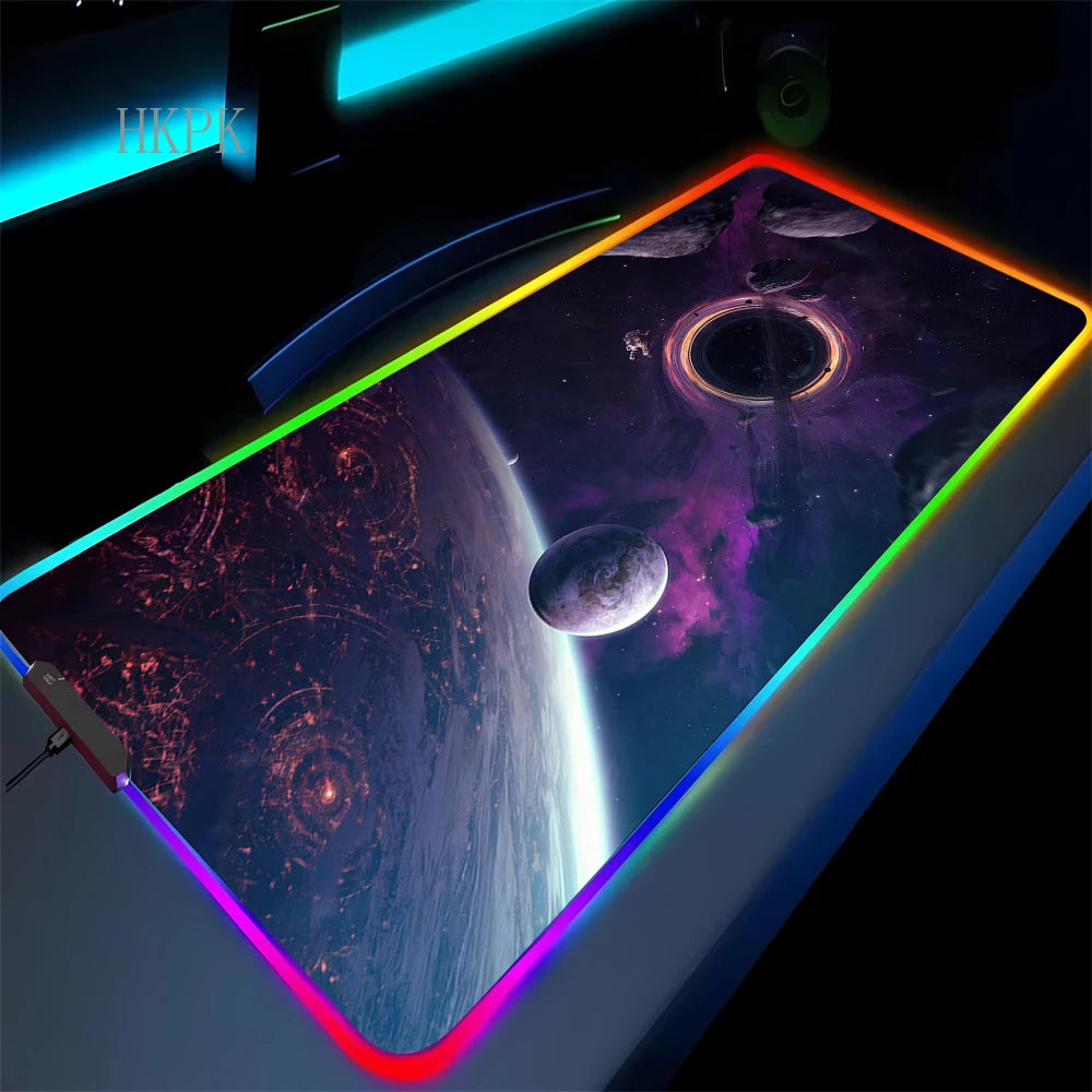 RGB Galaxy Milky Way Mouse Pad XXL 90X40 Carpet PC Gamer Computer Keyboard Desk Mat Anti-slip Mousepad Gaming Led Backlight Mats