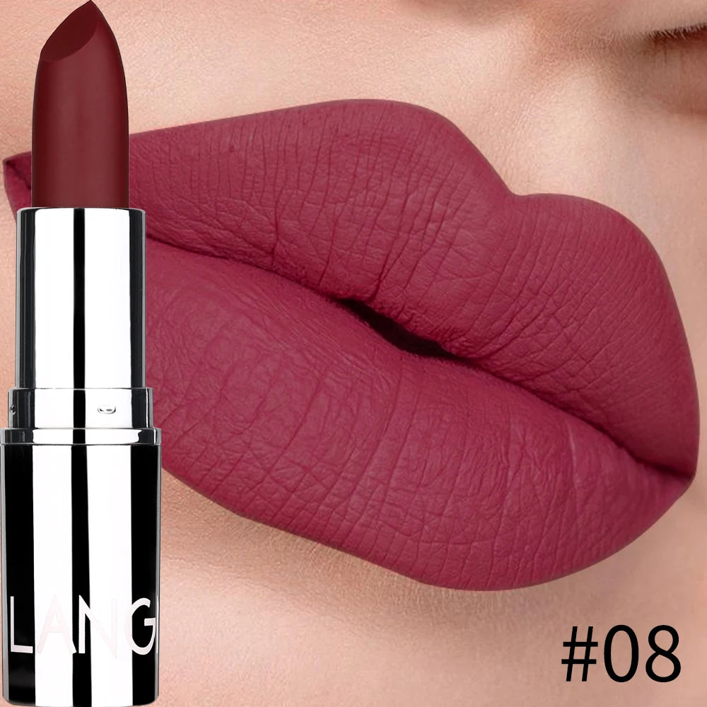 Langmani Silver Tube Matte Lipstick Non Staying Cup Makeup Lipstick  8 colors available