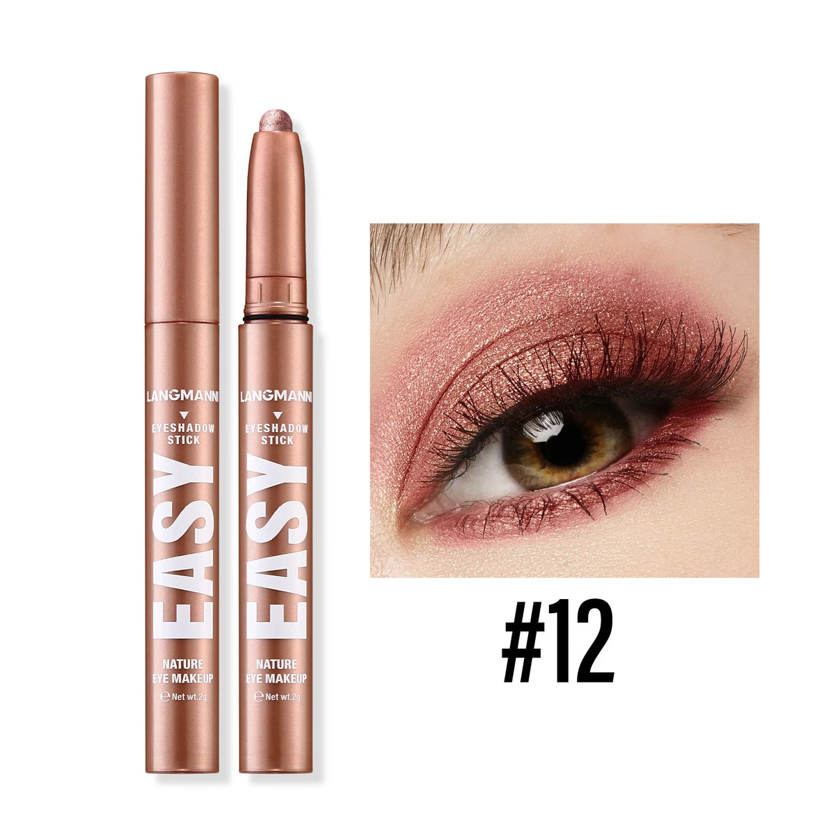 Pearlescent Matte Eyeshadow Pencil Waterproof Smoky Glitter Highlighter Pen Black Brown Makeup Tool Creamy Smooth