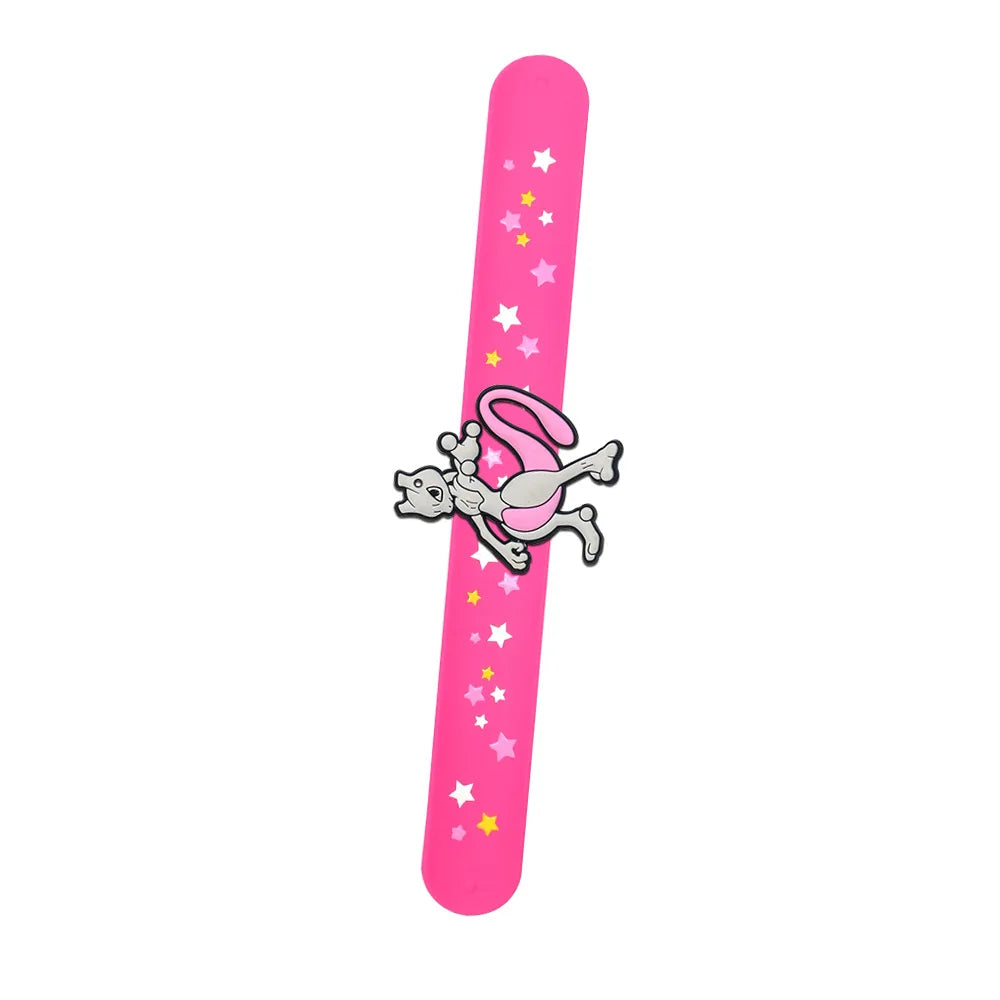 Pokemon Slap Bracelet Kids Pikachu Birthday Decoration PVC Anime Wristband Child Slap Band Puzzle Toy Boys Girls Birthday Party