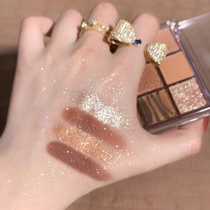 DIKALU Spring And Summer New Eyeshadow Palette Oh Rosy Nine Palace Grid Auto Focus Low Saturation Smoke Powder Rose Plate