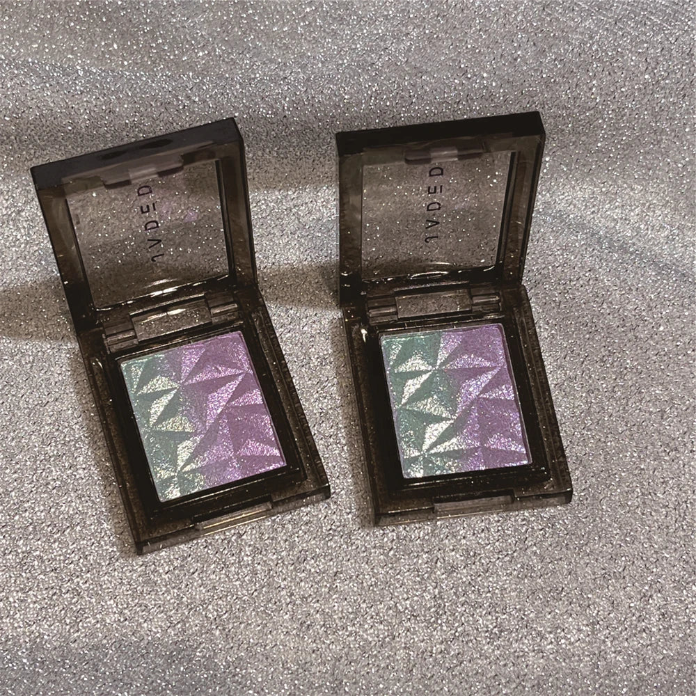 Chameleon Gradient Eyeshadow Palette Glitter Smokey Silver Blue Highlighter Metallic Pearlescent Eyes Makeup Lasting Brightening