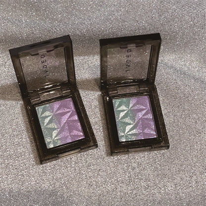 Chameleon Gradient Eyeshadow Palette Glitter Smokey Silver Blue Highlighter Metallic Pearlescent Eyes Makeup Lasting Brightening