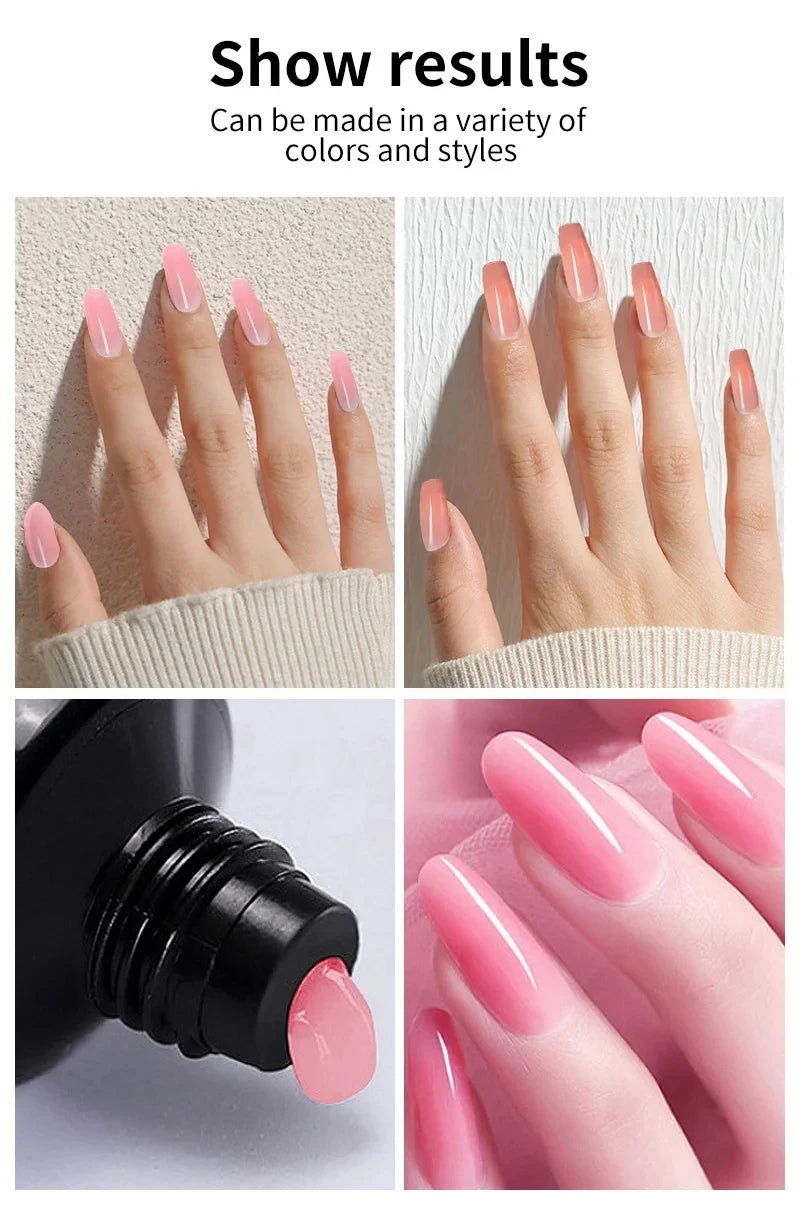 Nail Polish Kit Acrylic Nail Kit Poly Nail Gel Set With Nail Lamp Nails Extension Glitter Gel UV Building Gel Manicure Tools Set