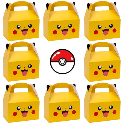 Pokemon Gift Box Pikachu Party Favors Birthday Party Decorations Pokeball Paper Gift Bags Handle Candy Box Baby Shower For Kids