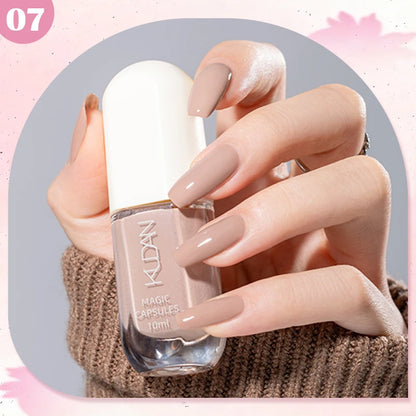 KUDAN Dark Burgundy Nail Polish, Alcohol-Free - Long-Lasting Formula Quick Drying Without Lighting, Glossy And Shiny Surface