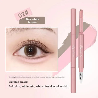 Brightening Aegyo Sal Pencil Waterproof Natural Dual-Color Lying Silkworm Under-Eye Highlighter Shadow Pen Contour Eye Makeup