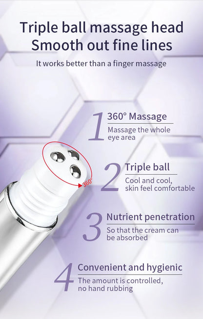 O'CHEAL Rapid Wrinkle Repair Eye Cream: Triple-Roller Massager & Hyaluronic Acid