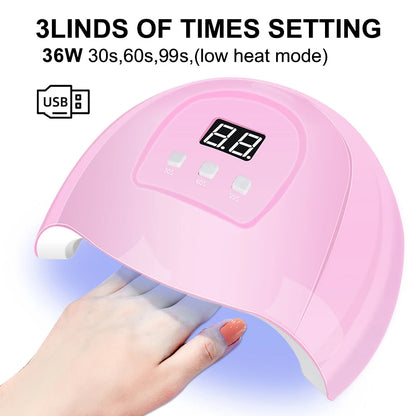 Gel Nail Polish Kit With UV Nail Lamp Electric Nail Drill Machine Soak OFF Gel Nail Kit Base&Top Coat Gel Polish Nail Tools Set