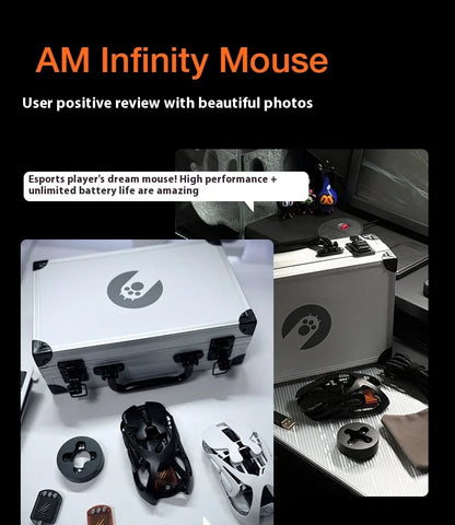Angry Miao AM Infinity Mouse Tri Mode Wireless Mouse Paw3950 8000Hz Lightweight Hollow Out Magnalium Gaming Mice PC Accessories