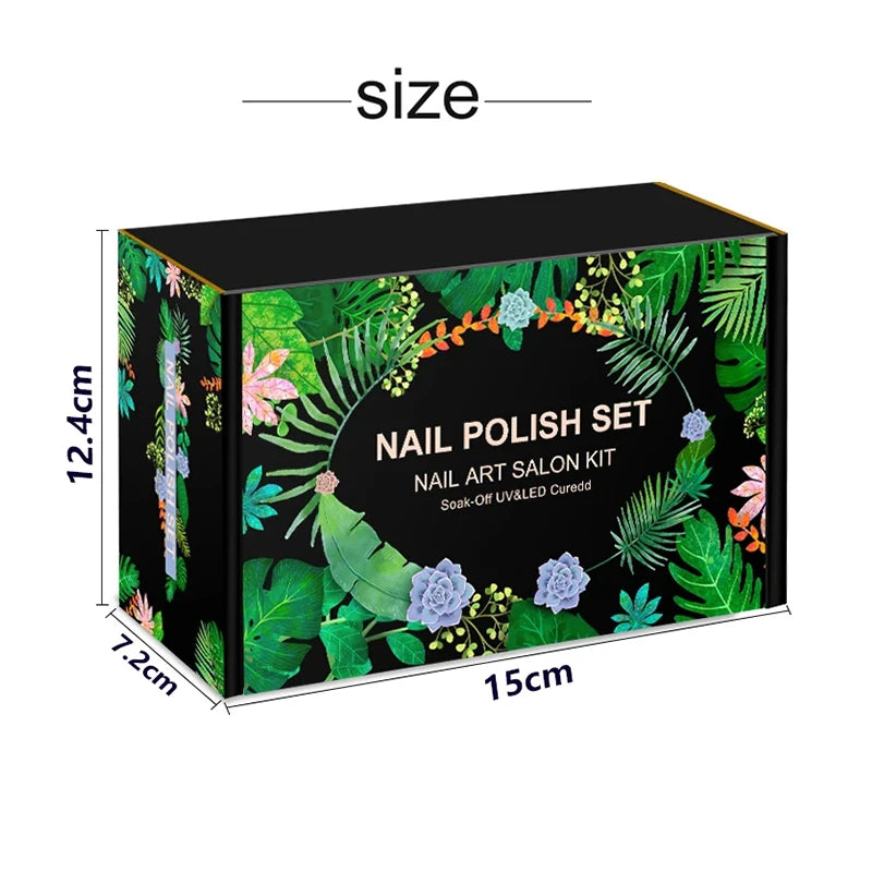 LNWPYH Gel Nail Polish Set Nail Gel Kit 26 Color Semi Permanent UV Led Gel Varnish Soak Off Nail Lacquers Base Coat Top Coat Kit