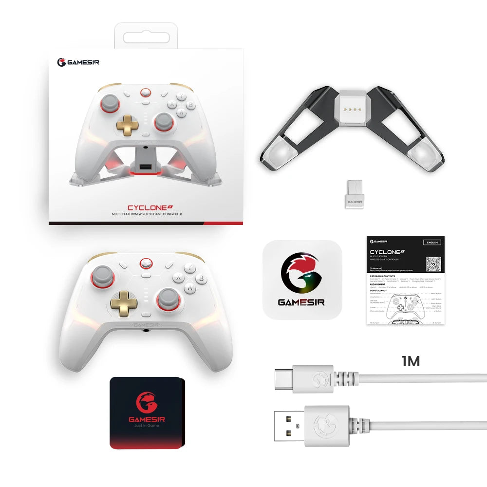 GameSir Cyclone 2 Wireless Pro Controller, Hall Effect Joysticks, Bluetooth Gamepad for Nintendo Switch, iPhone, Android & PC