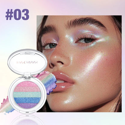 Multipurpose Pressed Powder Eyeshadow Palette Waterproof Long Lasting Highly Pigmented Rainbow Highlighter Chameleon Makeup